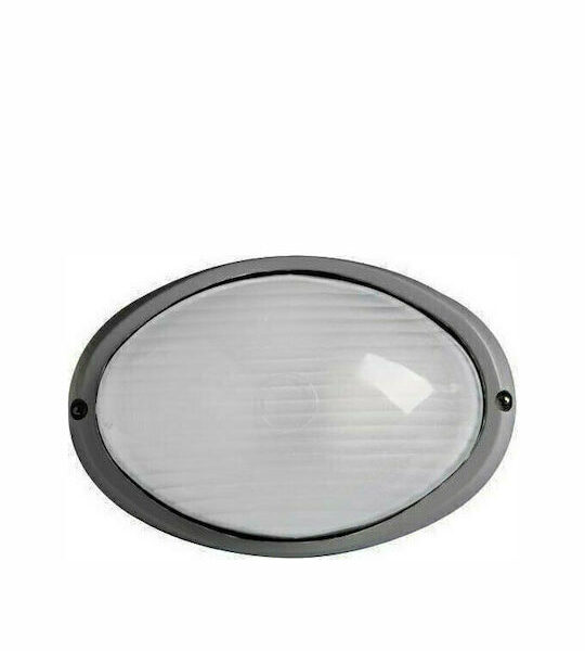 EUROLAMP 147-55062 ΑΠΛΙΚΑ ΤΟΙΧΟΥ ΟΒΑΛ ΑΛΟΥΜΙΝΙΟΥ ΓΚΡΙ