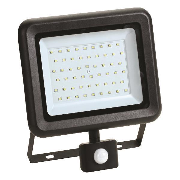 EUROLAMP 147-69642 ΠΡΟΒΟΛΕΑΣ LED 50W 6500K ΜΕ ΑΝΙΧΝΕΥΤΗ ΚΙΝΗΣΗΣ ΜΑΥΡΟΣ