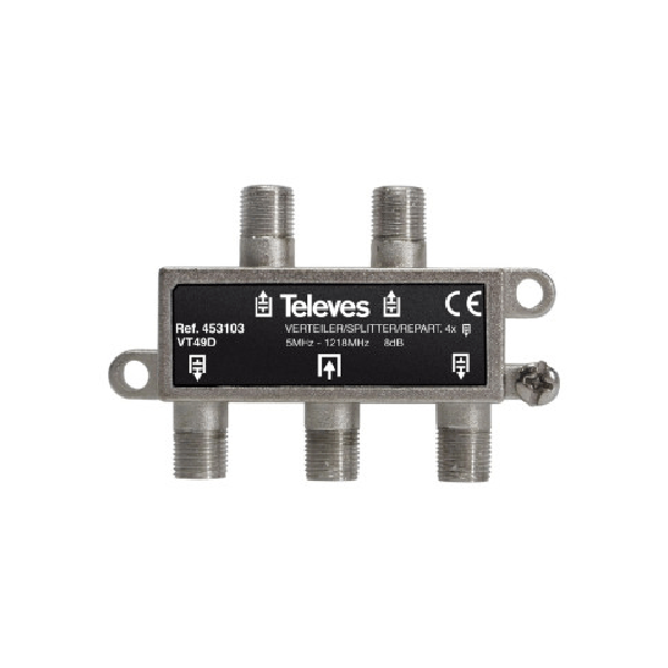 TELEVES SPLITTER 4 WAYS F 5-1218 MHz 453103