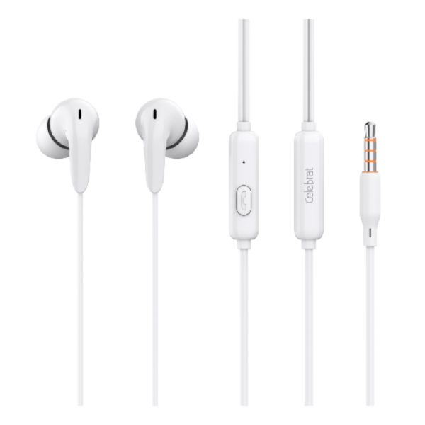 CELEBRAT G26-WH IN-EAR HANDSFREE ΜΕ ΒΎΣΜΑ 3.5MM ΛΕΥΚΌ