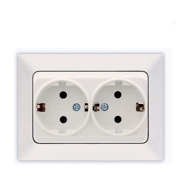 EUROLAMP NE-AD 152-16003 ΠΡΙΖΑ ΣΟΥΚΟΥ ΔΙΠΛΗ ΧΩΝΕΥΤΗ ΛΕΥΚΗ