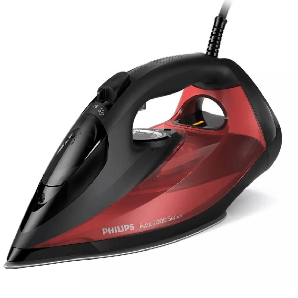 PHILIPS AZUR DST7022/40 ΑΤΜΟΣΙΔΕΡΟ 2800W ΜΕ ΑΝΤΙΚΟΛΛΗΤΙΚΗ ΠΛΑΚΑ ΚΑΙ ΣΥΝΕΧΟΜΕΝΗ ΠΑΡΟΧΗ 50GR/MIN BLACK/RED