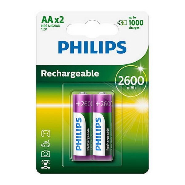 PHILIPS R6B2A260 ΜΠΑΤΑΡΙΑ ΕΠΑΝΑΦΟΡΤΙΖΟΜΕΝΗ AA 2600mah 2ΤΜΧ