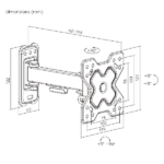 POWERTECH PT-1277 ΒΑΣΗ ΤΗΛΕΟΡΑΣΗΣ ΕΠΙΤΟΙΧΙΑ ΜΕ ΒΡΑΧΙΟΝΑ 13’’-32’’ 20KG