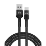 POWERTECH PTR-0128 BRAIDED USB 2.0 TO USB-C CABLE 60W ΜΑΥΡΟ 1M