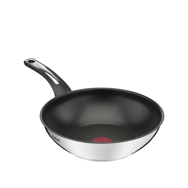 TEFAL EMOTION E30019 WOK ΑΠΟ ΑΝΟΞΕΙΔΩΤΟ ΑΤΣΑΛΙ ΜΕ ΑΝΤΙΚΟΛΛΗΤΙΚΗ ΕΠΙΣΤΡΩΣΗ 28CM