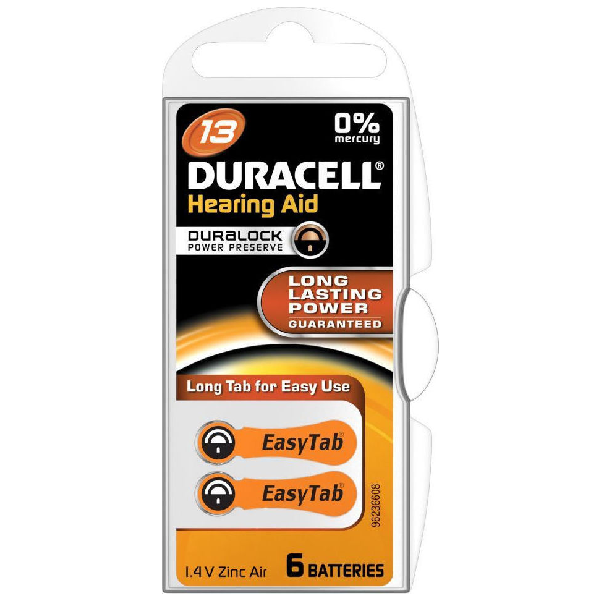 DURACELL ACTIVAIR ΜΠΑΤΑΡΕΕΣ ΑΚΟΥΣΤΙΚΩΝ ΒΑΡΗΚΟΙΑΣ 13 1.45V 6ΤΜΧ