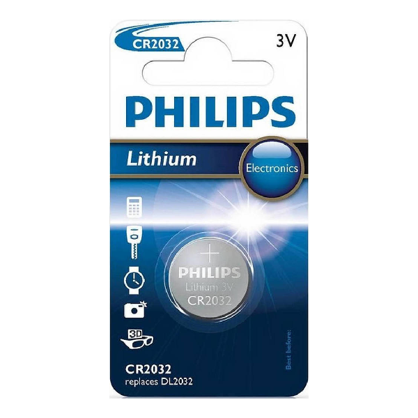 PHILIPS CR2032 ΜΠΑΤΑΡΙΑ ΛΙΘΙΟΥ 3V 1ΤΜΧ